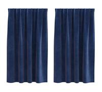 Rideaux occultants en polyester - vidaXL - 140x140 cm - Bleu foncé - Isolation thermique - Installation facile