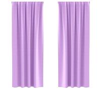 Rideaux occultants en polyester - vidaXL - Violet - 225x140 cm - 2 pièces - Bloque la lumière - Facile à manipuler