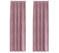 Rideaux occultants en velours - vidaXL - 140x225 cm - Rose foncé - Lot de 2 - Bloque la lumière - Accroche facile