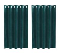 Rideaux occultants en velours - vidaXL - 2 pièces - 140x140 cm - Vert foncé - Durable - Œillets pour installation facile