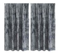 Rideaux occultants en velours - vidaXL - Gris argenté - 140x140 cm - Lot de 2 - Obscurcissement total