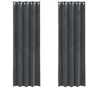 Rideaux occultants en velours - vidaXL - Gris clair - 140x225 cm - Lot de 2 - Œillets - Usage intérieur