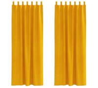 Rideaux occultants en velours - vidaXL - Jaune moutarde - 140x245 cm - Lot de 2 - Boucles de suspension