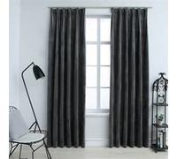 Vidaxl Rideaux Occultants Et Crochet 2pcs Velours Anthracite 140x245cm