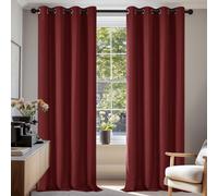 Rideaux occultants isolants, lot de 2, 210 x 140 cm, rouge