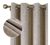Rideaux occultants isolants thermiquement - Lot de 2 - Hauteur 175 cm x Largeur 140 cm - Réduction du bruit - 100% polyester - Texture lin - Rideaux