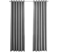 Rideaux Occultants Isolants Thermiques - 140x240cm - Design Moderne à Oeillets - Gris Clair