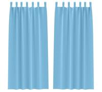 Vidaxl Rideaux Avec Des Rideaux 2 Pcs Bleu Clair Polyester