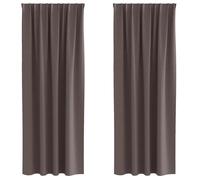 Rideaux occultants modernes - vidaXL - Marron foncé - 245x140 cm - Polyester - Occultation 80%-90% - Tissage triple
