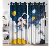 Rideaux occultants, motif astronaute, 140 x 260 cm, lot de 2 panneaux