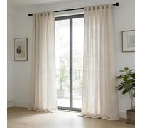 Rideaux occultants pour l'intérieur - 2 pièces avec passants discrets - Rideaux semi-transparents - En lin - Couleur crème