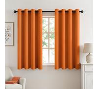 Rideaux occultants pour salon - Lot de 2 - Design moderne - 140 x 160 cm - Orange - Rideau pour chambre - Œillets