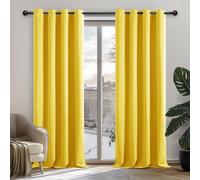 Rideaux occultants, protection contre le froid, rideaux pour chambre à coucher, occultants, 175x140 cm, jaune moutarde, lot de 2