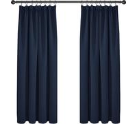 Rideaux occultants, thermiques, pour chambre d'enfant, 183x168 cm, bleu foncé, lot de 2