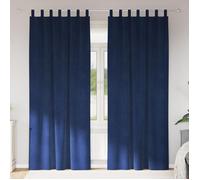 Rideaux occultants - Velours bleu marine - 140 x 260 cm - Style chic - Lavable en machine