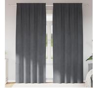 vidaXL Rideaux occultants 2 pcs Gris Clair 140 x 245 cm Velours, Rideaux en Velours Tendance, occultants et Modernes pour Chambres, Salon, économiseurs d'énergie décoratifs
