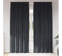 vidaXL Rideaux occultants Velours gris foncé 140 x 260 cm – 2 pcs, lavable, style contemporain