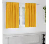Rideaux occultants velours jaune moutarde 2 pcs 140 x 140 cm, ruban fronceur, polyester