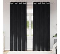 Rideaux occultants - Velours noir - 2 pcs - 140 x 260 cm - Œillets - Intérieur