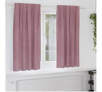 Vidaxl Rideaux Avec Des Rideaux 2 Pcs Rose Foncé 140 X 175 Cm Velours
