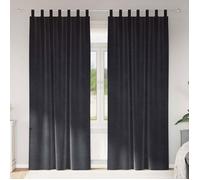 Vidaxl Rideaux Avec Des Rideaux 2 Pcs Gris Foncé 140 X 245 Cm Velours