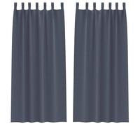 Rideaux occultants - vidaXL - Anthracite - Polyester - 260x140 cm - 2 pièces - Bloque la lumière - Facile à manipuler