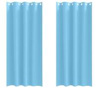 Rideaux occultants - vidaXL - Bleu clair - Polyester - 225x140 cm - Lot de 2 - Occultation totale - Facile à manipuler
