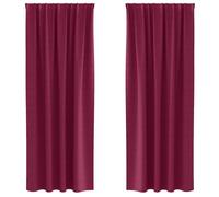 Rideaux occultants - vidaXL - Bordeaux - Polyester - 260x140 cm - Lot de 2 - Bloque la lumière - Facile à manipuler