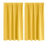 Rideaux occultants - vidaXL - Jaune moutarde - Polyester - 140x140 cm - 2 pièces - Bloque la lumière