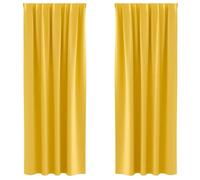 Rideaux occultants - vidaXL - Jaune moutarde - Polyester - 225x140 cm - Occultant - Facile à manipuler - Lot de 2