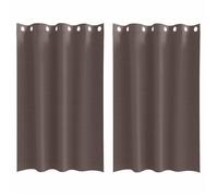 Rideaux occultants - vidaXL - Marron foncé - Polyester - 175x140 cm - Lot de 2 - Bloque la lumière - Facile à manipuler