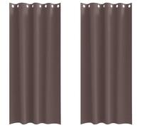 Rideaux occultants - vidaXL - Marron foncé - Polyester - 260x140 cm - Lot de 2 - Bloque la lumière - Facile à manipuler