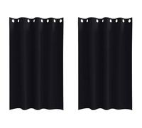 Rideaux occultants - vidaXL - Noir - Polyester - 175x140 cm - Lot de 2 - Occultant - Facile à manipuler