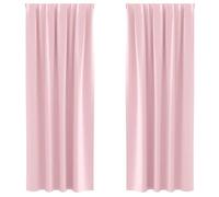 Rideaux occultants - vidaXL - Rose bébé - Polyester - 245x140 cm - Occultant - Lot de 2 - Facile à manipuler