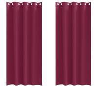 Rideaux occultants - vidaXL - Rouge Bordeaux - Uni - Polyester - 260x140 cm - Lot de 2 - Facile à manipuler