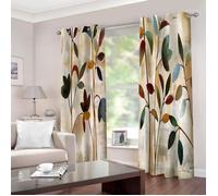 Rideaux Opaques, WOVTE Rideau Occultant Vintage & Fleurs - Rideau à oeillets pour chambre - 2 x 140 x 245cm