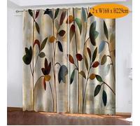 Rideaux opaques, WOVTE Rideaux Vintage, Fleurs Rideau occultant, avec oeillets Dimensions : 2 x L168 x H229cm