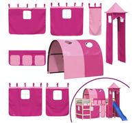 Rideaux pour lit mezzanine avec tunnel et tour pratique - vidaXL - polyester - rose - robuste 349iia33f