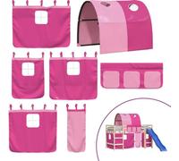 Rideaux pour lit mezzanine avec tunnel rose polyester