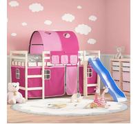 Rideaux pour lit mezzanine - vidaXL - Tunnel rose - Polyester - Poches de rangement