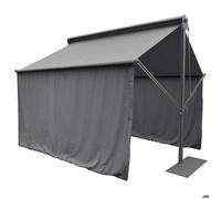 Rideaux pour tonnelle ""Salsa"" 4x2m en polyester ardoise - Hespéride