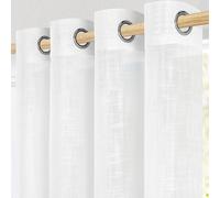 Rideaux semi-transparents pour l'intérieur - Rideaux en lin avec œillets - Rideau transparent moderne pour chambre à coucher - Salon et cuisine