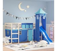 Rideaux simples pour lit mezzanine avec tour bleu polyester - 8812340