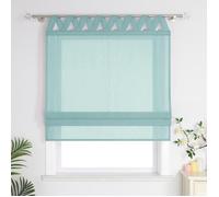 Rideaux Store occultant bateau enrouleur fenetre sans perçage semi-transparent bleu largeur 60 cm x longueur 140 cm