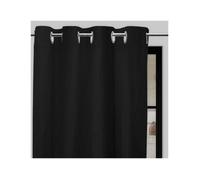 Soleil d'Ocre – Rideaux Bohème – Œillets, microfibre lavée – Noir 135x250 cm