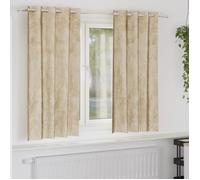 Rideaux tamisants en velours crème 2 pièces 175 x 140 cm avec œillets