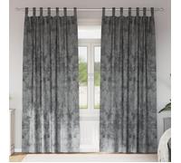 Rideaux tamisants gris avec œillets 245 x 140 cm - paire en polyester