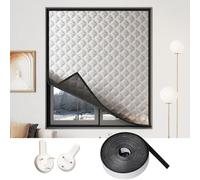 Rideaux Thermiques 105 x 220 cm, Portable, Économie D'Énergie, Imperméable, Ajustable et Amovible, Film Isolant de Fenêtre, avec Ruban Adhésif pour Maison, Argent