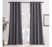 Rideaux thermiques - DOK - Lot de 2 - 245x140 cm - Gris - Occultants - Isolation thermique - Œillets - 100% polyester