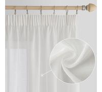 Rideaux transparents à volants - 300 x 225 cm blanc - pour chambre et salon - style moderne
